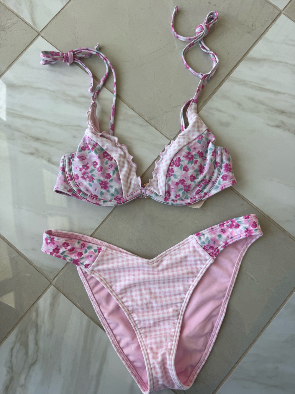 Floral patchwork bikini